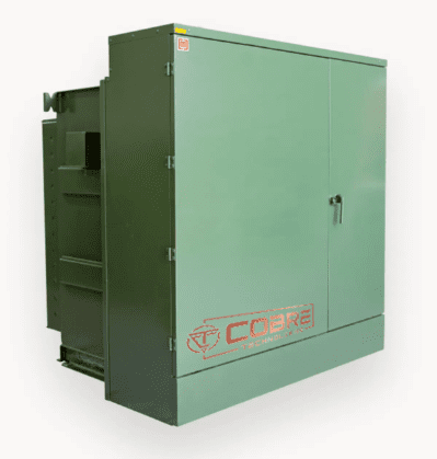 Padmount transformers with our company logo.